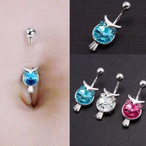 Sommer Bikini Kristall niedlich Eule Nabel Bauchringe Sex Körper Schmuck Set Pircing - Bild 1 von 6
