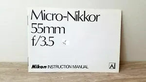 NIKON Micro-Nikkor 55m f3.5 AI camera lens Owner's manual instruction - Picture 1 of 2