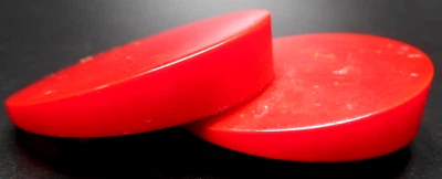 Hermosa hebilla de cinturón vintage disco baquelita jaspeado rojo Foto 1 de 4