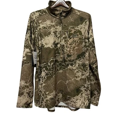 Realtree Jacket Mens XL Green Camoflauge Stretch Knit 1/4 Zip Outdoors ActiveNWT - Image 1 of 4