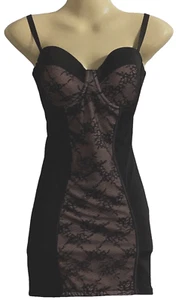 ULTIMATE BODY ShapeWear Size 10D Slip Dress Lace Front Adj. Straps U/Wire Black - Picture 1 of 12