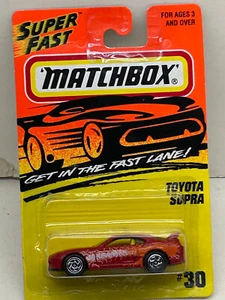 1996 MATCHBOX SUPERFAST #30 RED TOYOTA SUPRA NEW ON CARD - Picture 1 of 9