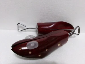 LADIES WOODEN SHOE KEEPER SET also ADJUSTABLE For Stretching Dark Cherry Finish - Picture 1 of 7