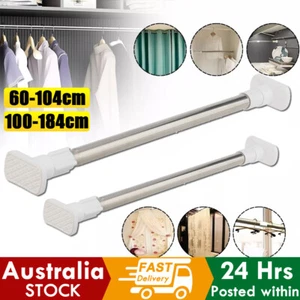 Adjustable Curtain Tension Rod Extendable Rack Shower Wind Curtain Closet Pole A - Picture 1 of 15