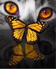 Diamond Painting Cat Eyes And Butterfly Artistic Design Embroidery House Display