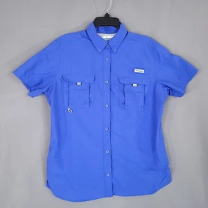 Camisa de pesca Columbia para hombre con botones manga corta ventilada azul talla L - Imagen 1 de 10