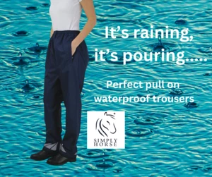 Hy Equestrian wasserdichte Überziehhose marineblau - ERWACHSENENGRÖSSE - Bild 1 von 2