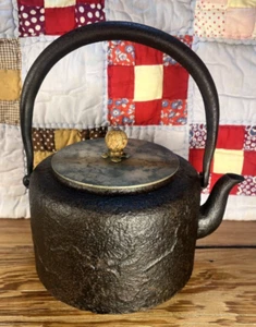 Antique 19th Century Ryubundo Tetsubin Wax Cast Iron Teapot from Meiji Period - Picture 1 of 10