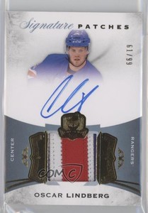 2015-16 Upper Deck The Cup Signature /99 Oscar Lindberg RPA Rookie Patch Auto RC