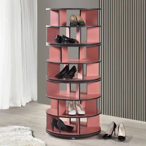 Kings Brand Furniture - Scarpiera Susan pigra girevole a 7 livelli, Rosso - Foto 1 di 6