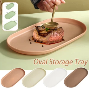 Stackable Serving Tray Oval Storage Tray Dessert Tray Fruit Dessert Party Plate - Picture 1 of 20