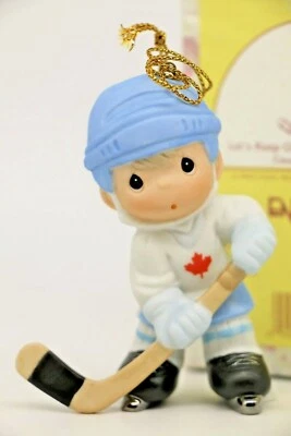 Precious Moments Ornament LET'S KEEP OUR EYES ON THE GOAL 802557 LE Canadian Ex - Image 1 of 4