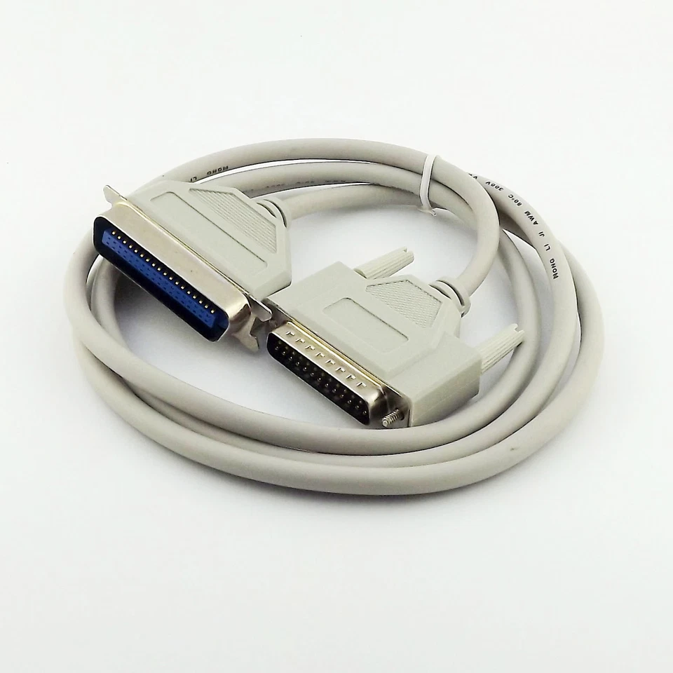 Parallel Printer DB25 Male 25 Pin to Centronics CN36 36 Pin Male IEEE1284 Cable - Image 1 of 1