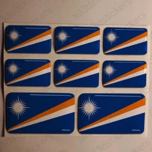 Sticker Marshall Islands Resin Domed Stickers Flag 3D Vinyl Adhesive Decal Car - Picture 1 of 1
