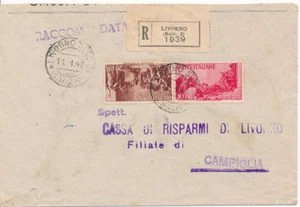 1947 ITALIA Avvento Repubblica raccomandata Livorno campiglia 11.1.47 - 830 - Foto 1 di 2