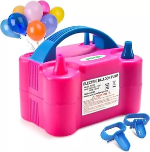 Electric Balloon Inflator Air Pump Two Nozzle Portable Quick Blower Inflate 600W - Picture 1 of 12