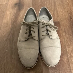 Clarks Raharto Vibe Oxford-Schuhe Herren Größe 9 M Grau Nubuk Schnürschuhe Captoe Schuhe - Bild 1 von 7