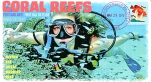 COVERSCAPE computer generated "Coral Reefs" 2019 35¢ Postcard Rate U/O fdc - Picture 1 of 1