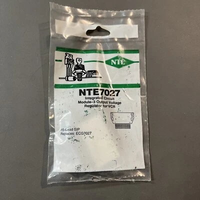 1 Each ~ NTE7027 ~  Module 3 Output Voltage Regulator for VCR ~ 15 Pin SIP ~ NOS - Image 1 of 3