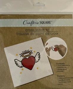 Kit de punto de cruz contado cuadrado Crafters "corazón y alas" Artes y manualidades - Imagen 1 de 4