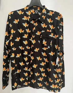 Funky Neff Sunglasses Goldfish Koi Button Down Shirt Men Size Large New - Picture 1 of 4