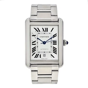 Cartier Tank Solo Date XL Stainless Steel 31mm Automatic Mens Watch 3515 - Picture 1 of 10