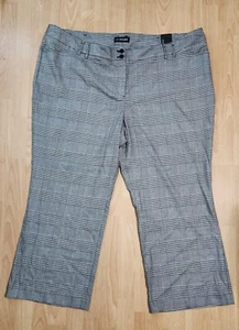 Lane Bryant Womens Black Houndstooth Plaid Dress Pants Size 28 Petite Office - Picture 1 of 11