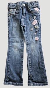 * ZANA D JEANS Rhinestones Applique Crowns Girls Size 4 Adjustable Waist - Picture 1 of 5