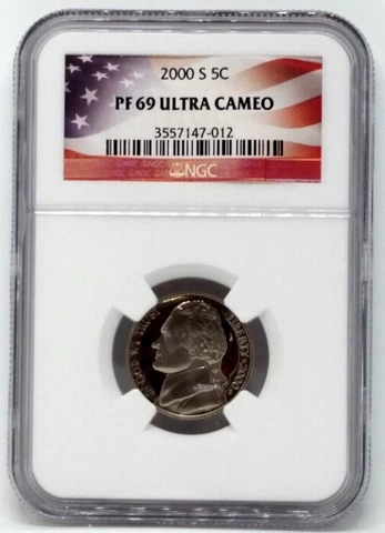 2000-S Jefferson Nickel, 5c - Graded NGC PF 69 Ultra Cameo Cover