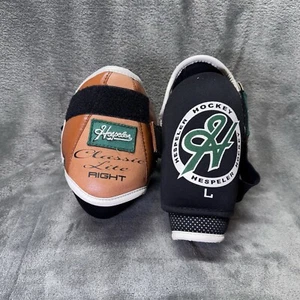 Protectores de codo Hespeler hockey clásicos ligeros marrón y negro imitación cuero - Imagen 1 de 13