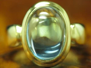 Oro Amarillo Topacio Azul Anillo / 8kt 333 Oro / 5,50ct / 5,1g / Anillo 54 - Imagen 1 de 6