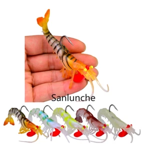 5 pezzi gamberi luminosi gamberetti simulazione pesca esca morbida gancio esca esche pesca sale - Foto 1 di 16