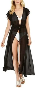 Calvin Klein 276748 St. Tropez Tie-Front Maxi Dress Swim Cover-Up Black - L - Picture 1 of 3