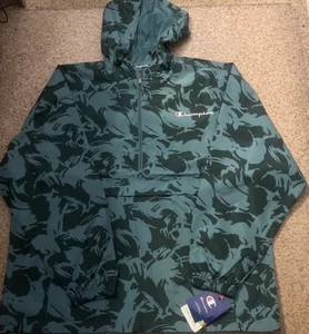 Champion 1/2 Zip Pullover Windbreaker Raincoat Camo 2XL Packable Pullover NWT - Picture 1 of 6