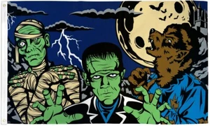 Fright Night Flag 3x5ft Poly Halloween Flag Haunted House Outdoor Decor Flag - Picture 1 of 3