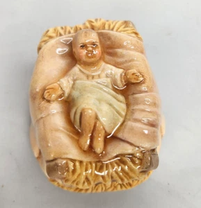 Vintage Holland Mold Nativity Hand Painted Replacement Baby Jesus/ Manger - Picture 1 of 9