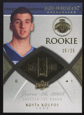 Kosta Koufos 08-09 Exquisite #75 Gold RC Greece OSU Ohio State Buckeyes 05/25 - Image 1 of 2