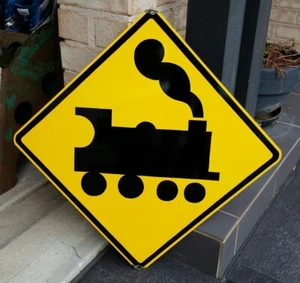 RAILWAY CROSSING ENAMEL SIGN REPRODUCTION (MADE TO ORDER) #13 - Picture 1 of 3