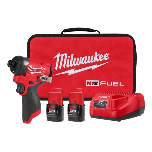Milwaukee 3453-22 M12 FUEL 12V Hex Impact Driver Kit - Red