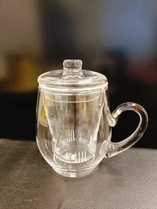 Tea Mug with Glass Infuser & Lid 16-oz Cup Transparent - Picture 1 of 2