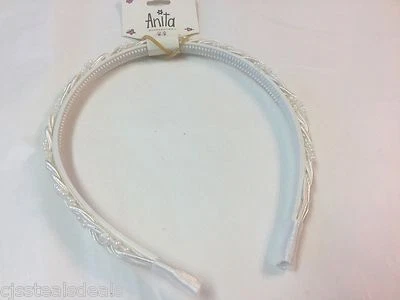 Anita Head Hairband Girls White Braided Cord Beads 2569 - Image 1 of 3