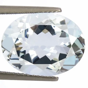 AQUAMARINE 7.60ct SPARKLING NATURAL BEST BLUE PERFECT HUGE OVAL FLAWLESS GEM! - Picture 1 of 7