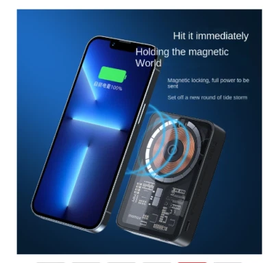 Banco de energía de carga inalámbrica magnético transparente MOMAX batería plegable portátil Foto 1 de 4