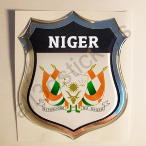 Autocollant Niger Emblème Armoiries Blason Adhésif Niger 3D Résine Voiture Moto - Picture 1 of 1