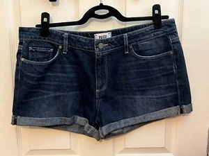 Paige Cuffed Shorts Blue Denim Jean Stretch Women's 32 - Picture 1 of 3