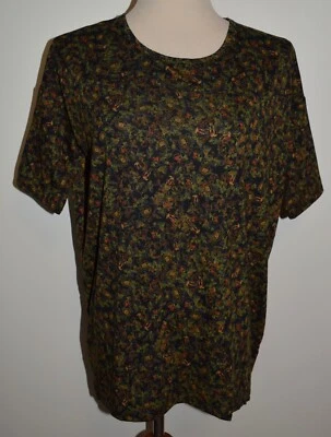 Nueva Camisa LuLaRoe Irma Manga Corta Negra Verde Floral Tulipán Túnica Top XXS Foto 1 de 3