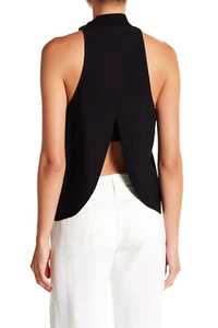 $595 Rare Designer A.L.C. Women's Black Rib Knit Snap Button Neck Top 10 - Picture 1 of 13
