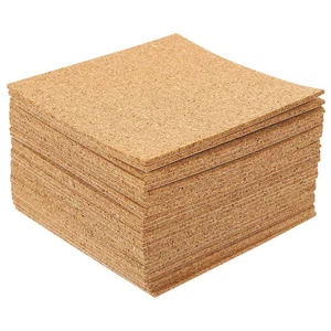 60Pcs Self Adhesive Cork Coasters Square Cork Sheets for Diy Crafts - Picture 1 of 10