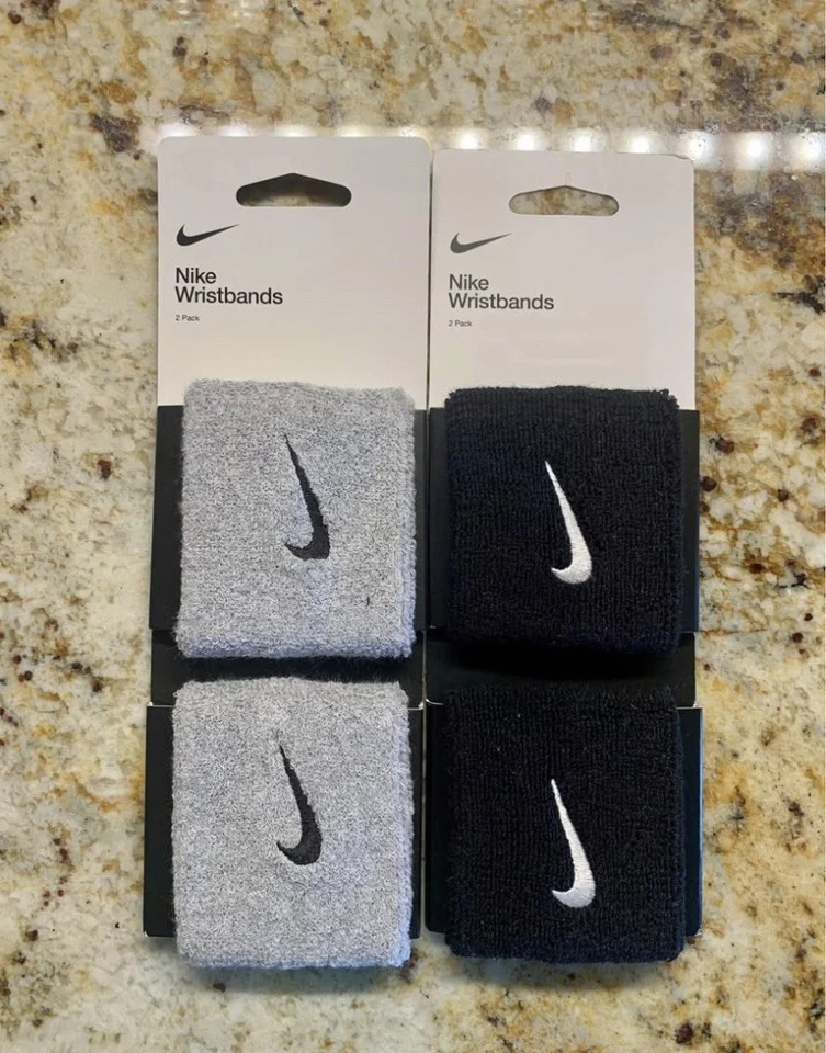 Nike Unisex Wristbands Black AND Gray 2-pack NEW - Listing includes Both!! - Image 1 of 1