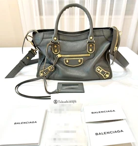 BALENCIAGA Classic Metallic Edge City S Tasche Schultertasche hellgrau mit Spiegel/Riemen - Bild 1 von 16
